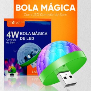 Bola Mágica de LED USB com Controle de Som