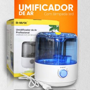 Umidificador de Ar B-MAX com Lâmpada LED – Capacidade 3L